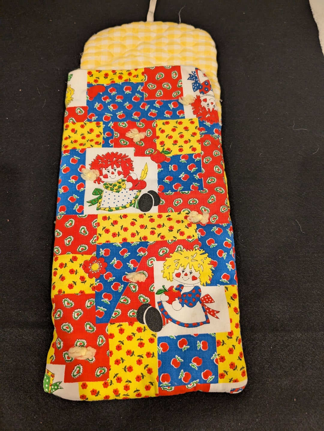 Vintage Raggedy Ann Doll Size Sleeping Bag Made From Vintage Fabric