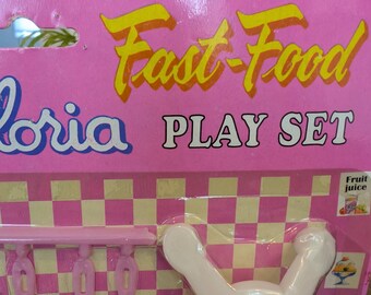 Vintage 1990's Gloria Brand Barbie Fast Food Restaurant Playset
