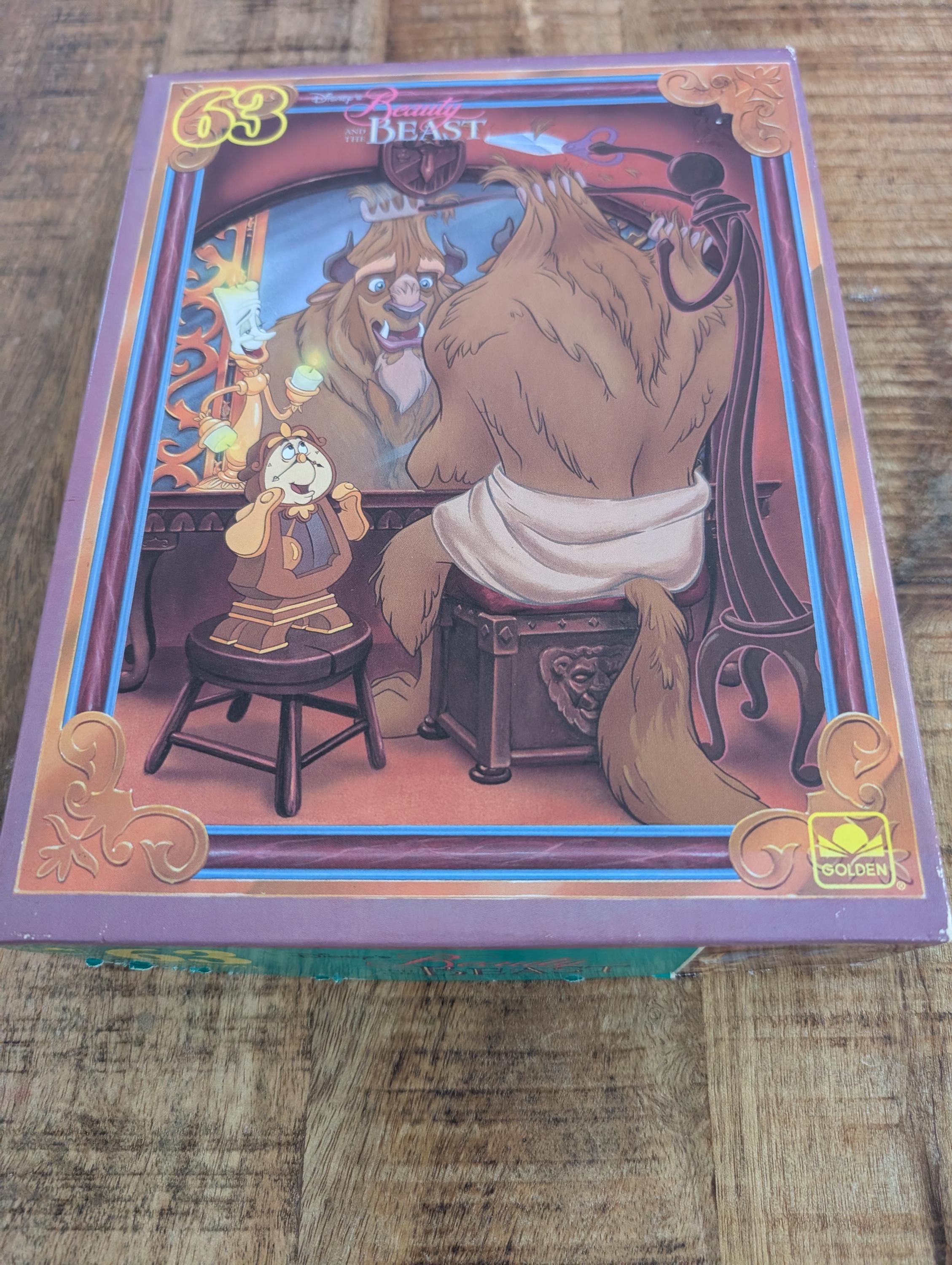 Vintage Beauty and the Beast Puzzle 63 Piece Golden 4075D-1 Jigsaw