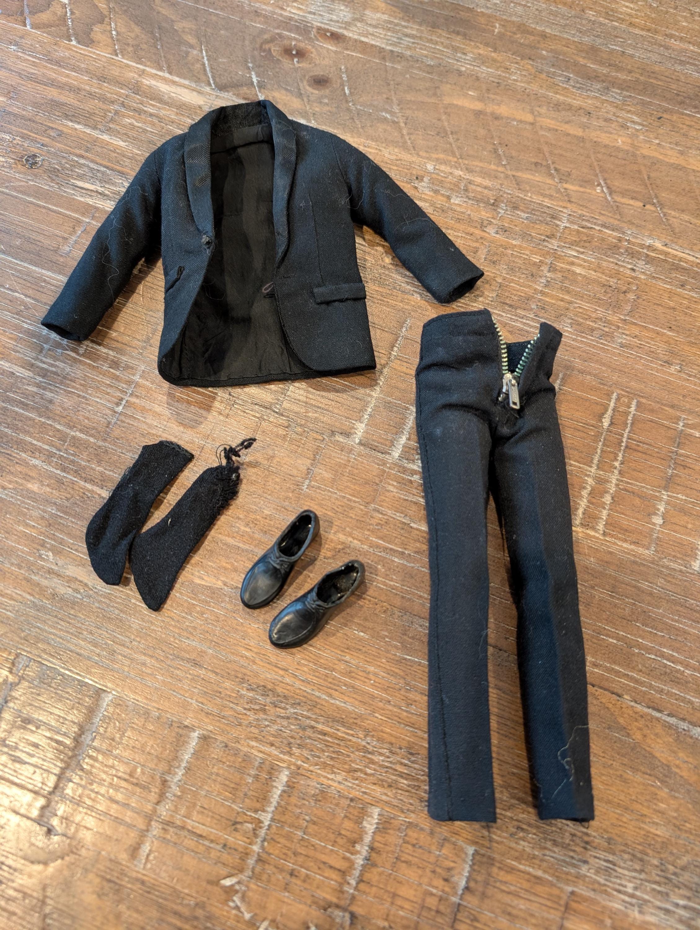 1960's Ken Doll #787 Tuxedo Suit Jacket Pants Socks & Shoes