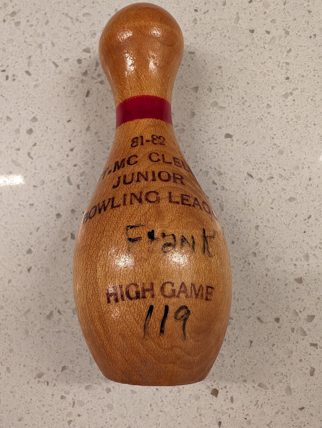 1980's Vintage Mini Wooden Bowling Pin Awards // Lot of Two // Wood