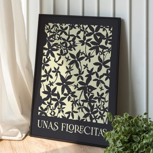 Print Sommige Bloemen Zwart