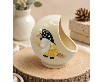 Vintage Kitchen Witch Sponge Holder Health And Happiness Japan Scandinavian 1950