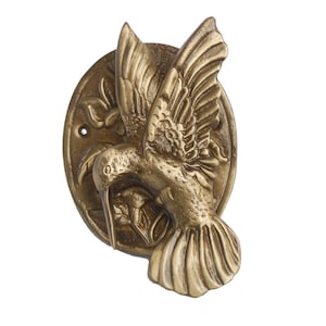 Hummingbird Door Knocker (Antique Finish) Brass Made, Decorative Hardware Door Knocker, Bird Door Knocked , Hummingbird Lover, ASAP Dispatch