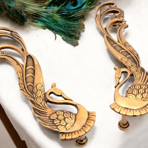 Peacock Design messing deurkruk set (11 inch) voor housewarming, antieke koperen kastdeurkruk set