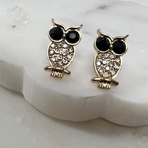 Owl earrings, Cute owl earrings, Owl stud earrings, Owl Jewelry, good luck earrings