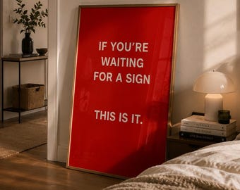 Red Typography Poster: Motivational Quote Wall Art (Digital Download)