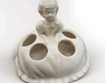 VINTAGE Girl Flower Lady Lipstick Holder 1950s/1960s