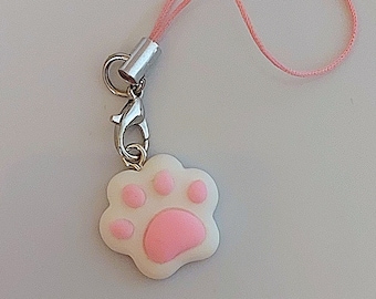 Cat Paw Phone Charm | Cute Cat Paw Accessory | Phone Charm | White and Pink Paw