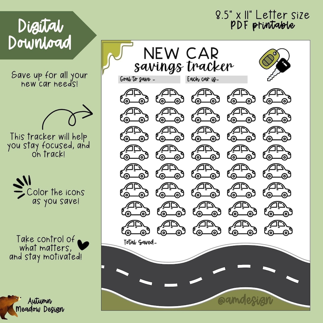Printable New Car Savings Tracker Sinking Funds Tracker - Etsy
