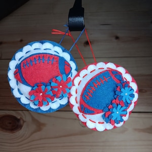 Personalized Felt Sports Ornament: College Team Colors