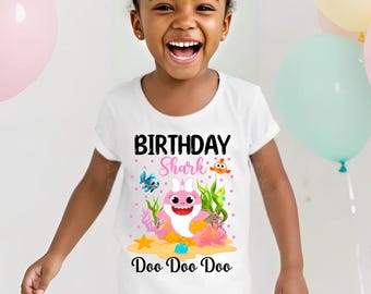 Baby Shark Birthday PNG | Birthday Girl | Digital file | pinkfong