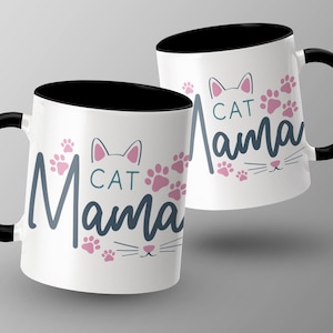 Purr-fect Gift for Cat Moms: Adorable Ceramic Mug for Coffee, Tea, and More! A Cute Gift for Cat Lovers Who Need Their Caffeine Fix.