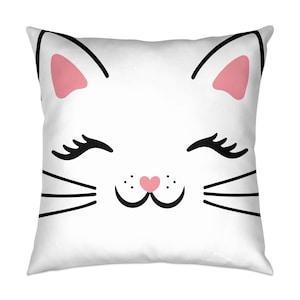 Cat Face Pillow, Cat Lover Gift, Decorative Throw Pillow, Plush Kitty Cushion, Adorable Cat Decor, Animal Themed Home Accessory Gift for Her
