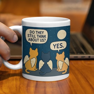 Angel Cats Mug, Winged Cat Mug, Pet Loss Gift, Cat Lover Gift, Celestial Cat Mug