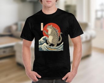 Catzilla T-Shirt, Funny Cat Monster Tee, Kaiju Cat Lover Gift, Godzilla Parody Shirt, Cat Dad Movie Buff Gift