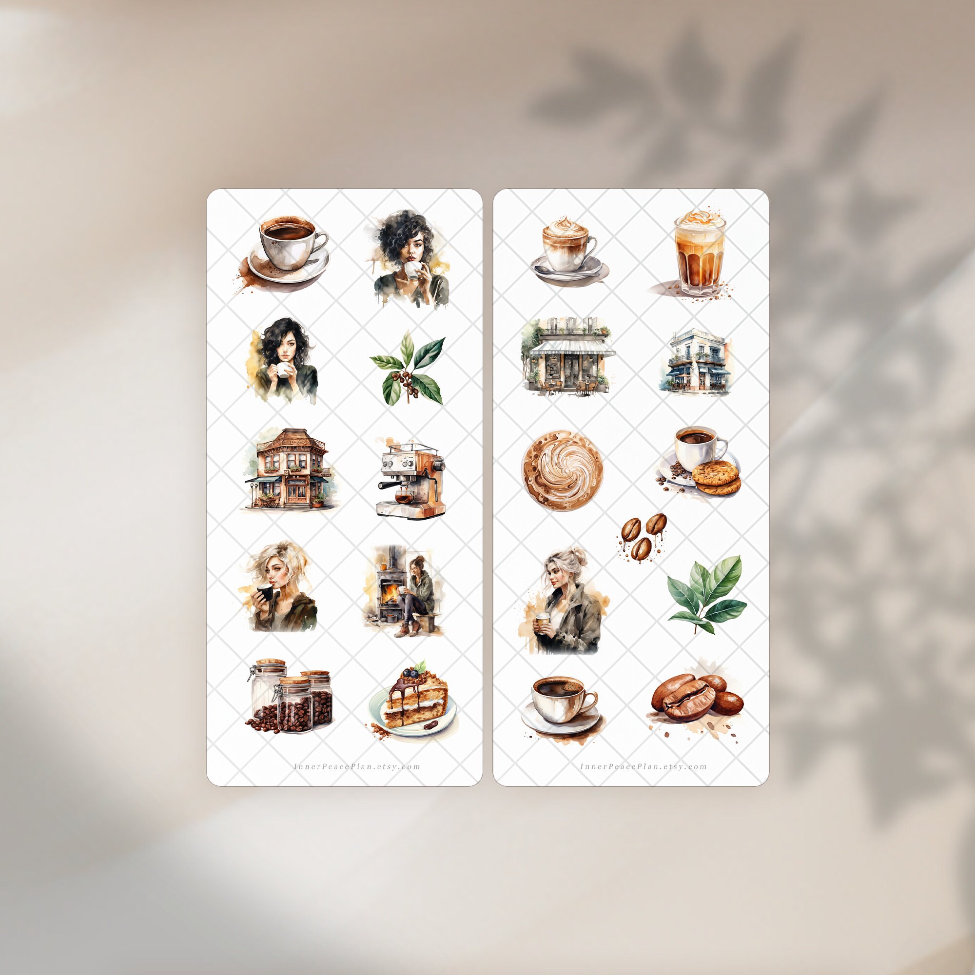 Coffee Stickers Printable for Hobonichi Weeks Journaling - Etsy