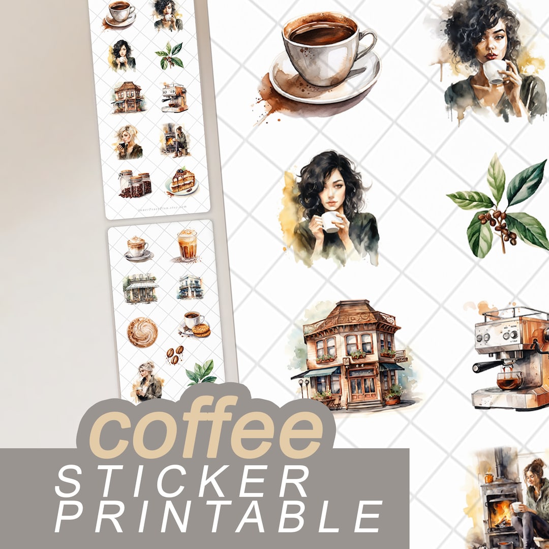 Coffee Stickers Printable - for Hobonichi Weeks Journaling Planner ...