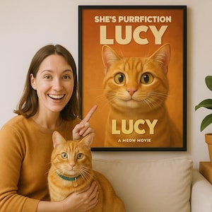 Personalisiertes Cartoon oster von deinem Haustier – Lustiges Geschenk für Tierfreunde, Film Poster mit deinem Haustier - Digitaler Download