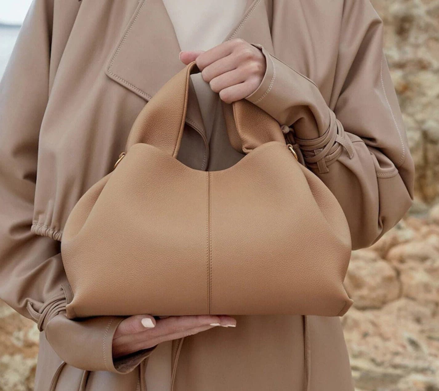 Polene Numero Un Nano Camel smooth leather, Luxury, Bags & Wallets