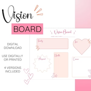 Horizontal Vision board, Vision board kit, Manifestation planner, Law of attraction, Goal setting planner, self love journal, Business goal