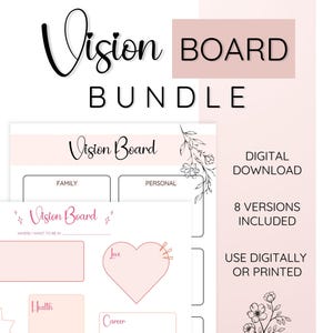 Bundle Vision board, Vision board kit, Manifestation planner, Law of attraction, Goal setting planner, self love journal, Business goal