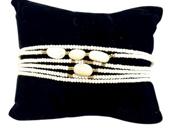 Dainty Natural Pearl Bracelet Set