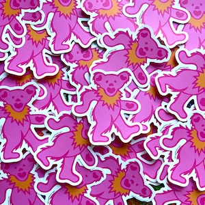 grateful dead pink valentines dancing bear sticker *updated*