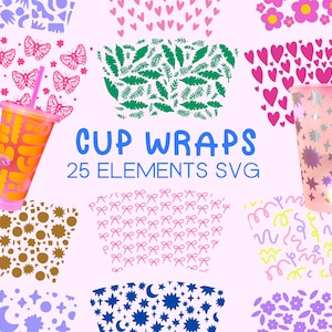 Cup Wraps SVG Bundle, Cricut Infusible Ink Cut Files, Tumbler PNG (Digital Download)