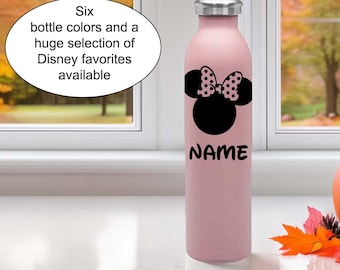 Bouteille d'eau chic en acier inoxydable sur le thème de Disney, 20 oz, bouchon à visser