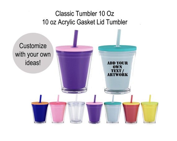 Customizable 10 Oz Acrylic Tumbler With Lid - Etsy