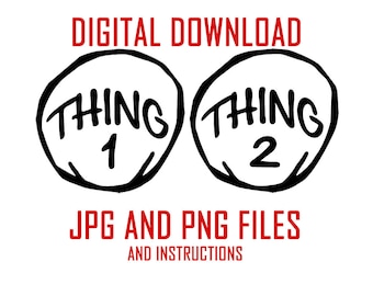 Thing 1 and Thing 2 Iron-On Transfer: DIY Printable (Digital Download)