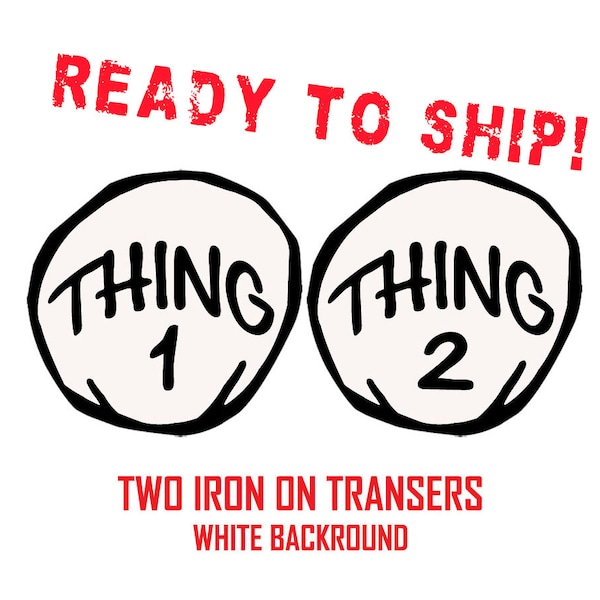 Thing 1 and Thing 2 Iron-On Transfers: Halloween Costume