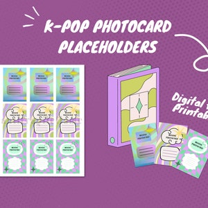 Groovy K-Pop Photocard Placeholders Digital Download - Stylish Binder Filler Printable