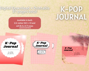 K-Pop Journal Planner Red Version - DIGITAL DOWNLOAD - Printable