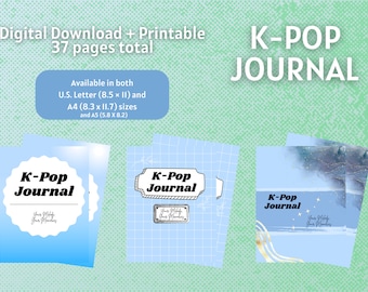 K-Pop Journal Planner Blue Version - DIGITAL DOWNLOAD - Printable