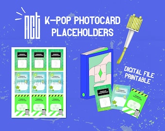 NCT K-Pop Photocard Placeholders Digital Download - Stylish Binder Filler Printable