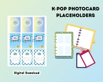 Blue K-Pop Photocard Placeholders Binder Filler — DIGITAL DOWNLOAD — Printable
