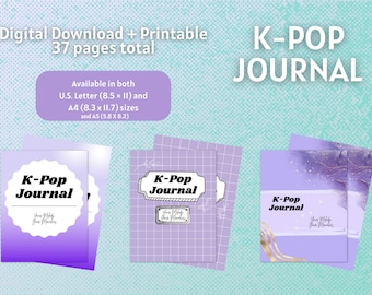 K-Pop Journal Planner Purple Version - DIGITAL DOWNLOAD - Printable