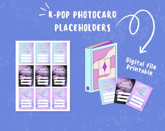 K-Pop Photocard Placeholders Binder Filler Futuristic Style — DIGITAL DOWNLOAD — Printable