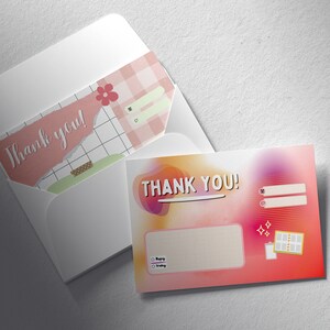 Conjunto de notas de agradecimiento para intercambiar y vender tarjetas fotográficas de K-Pop — DESCARGA DIGITAL — Imprimible