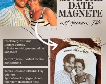 Save the Date wedding magnet personalized with picture, wedding invitation personalized, with magnet name and date