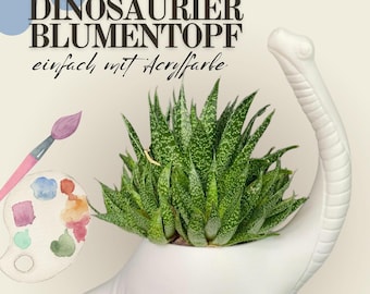 Paintable Dinosaur Flowerpot – 3D Plant Pot – Creative Gift for Kids & Craft Fans