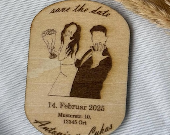 Save the Date Magnet Wedding – Personalized Fridge Magnet Invitation – Wedding Card Magnetic – Save the Date with Names & Date