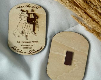 Save the Date Magnet Wedding – Personalized Fridge Magnet Invitation – Wedding Card Magnetic – Save the Date with Names & Date