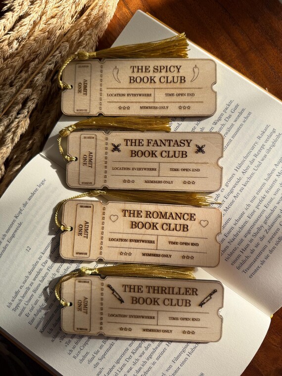 Lesezeichen Buchclub Karte personalisierbar - Eintrittskarte Spicy Book Club - Romance Bookclub - Fantasy Bookclub - Thriller Bookclub