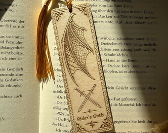 Riders Oath Lesezeichen, Holz Lesezeichen, personalisierbar, Drachen Lesezeichen Dragon Rider