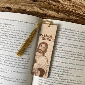 Lesezeichen Jesus Is that Smut, Holz Bookmark Spicy Booktok personalisierbar Bild 2