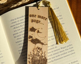 One More Page Bookmark, Wooden Bookmark, Customizable