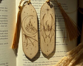 Personalized Fantasy Wooden Bookmark - Fantasy Bookmark - Hand-Painted Bookmark